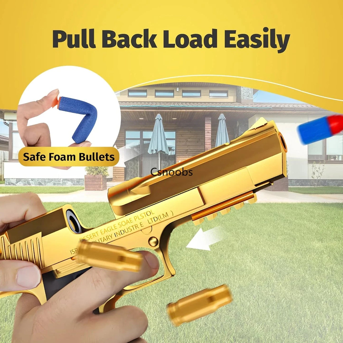 GoldStorm X – Pistola Educativa de Juguete con Expulsión Real y Balas de Espuma Suave