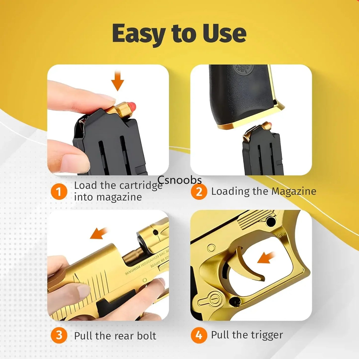 GoldStorm X – Pistola Educativa de Juguete con Expulsión Real y Balas de Espuma Suave
